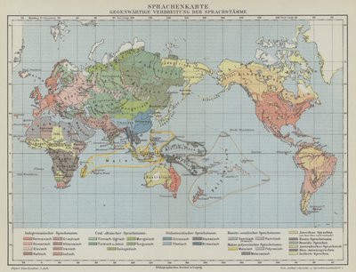 Mappa della distribuzione globale delle lingue e dei gruppi linguistici da German School